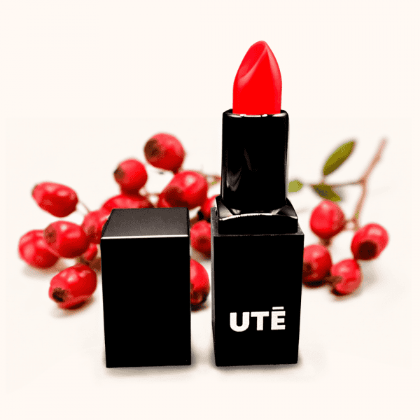 Kiss of Fire Lipstick - Vibrant red lipstick with castor oil and candelilla wax for long-lasting moisture and colour.